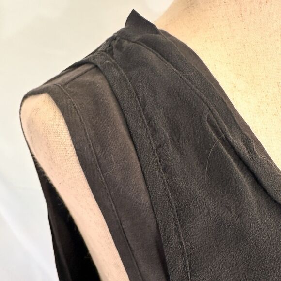 Phillip Lim Black sleeveless Dress Size 8 Cotton Silk Accents Cocktail - Picture 6 of 9